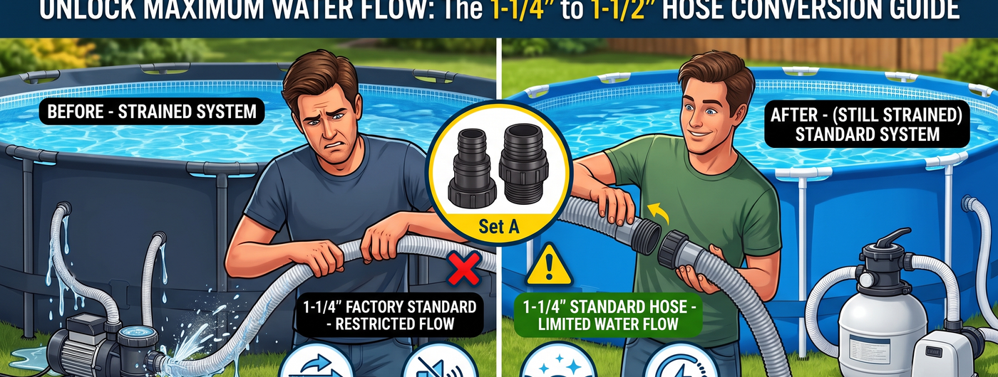 How to Convert 1-1/4" to 1-1/2" Pool Filter Hoses: 4560 Kit Installation for Intex & Bestway