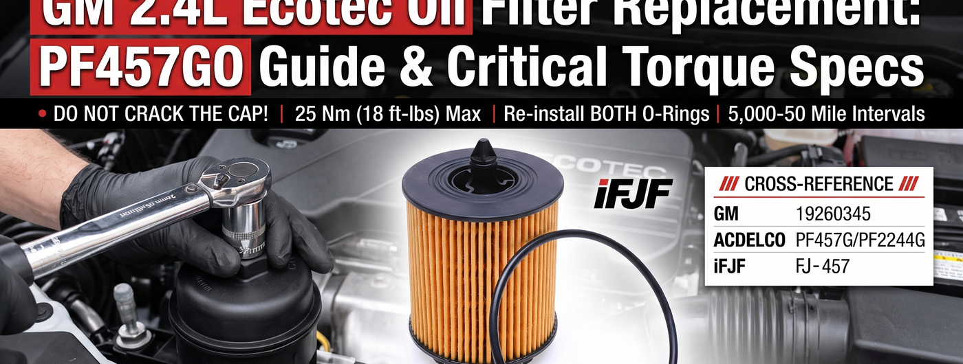 GM 2.4L Ecotec Oil Filter Replacement: PF457GO Cartridge Cross-Reference & Torque Specs That Actually Matter