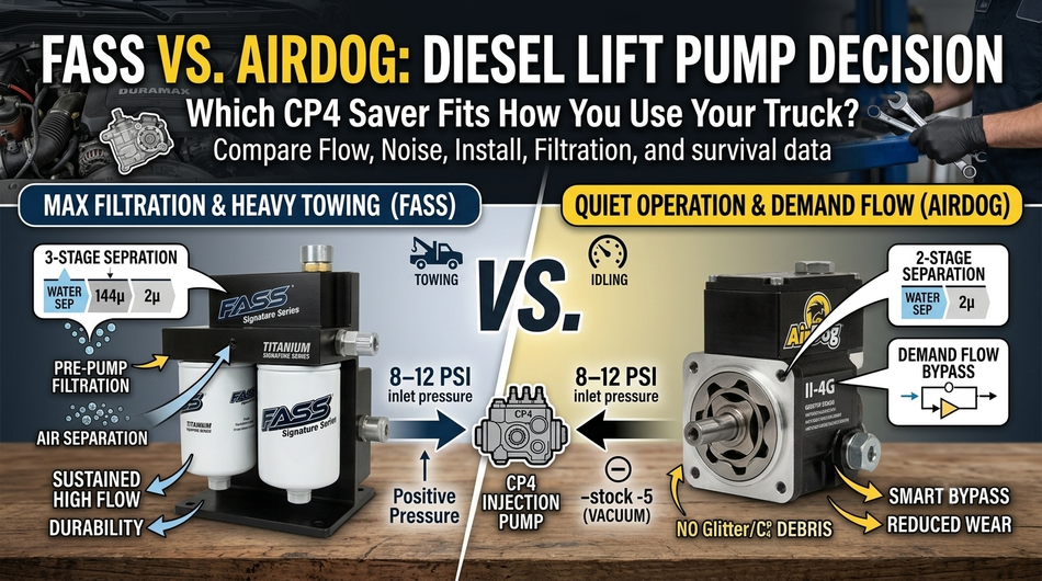 FASS vs AirDog: Which Diesel Lift Pump Actually Makes Sense for Your Duramax?