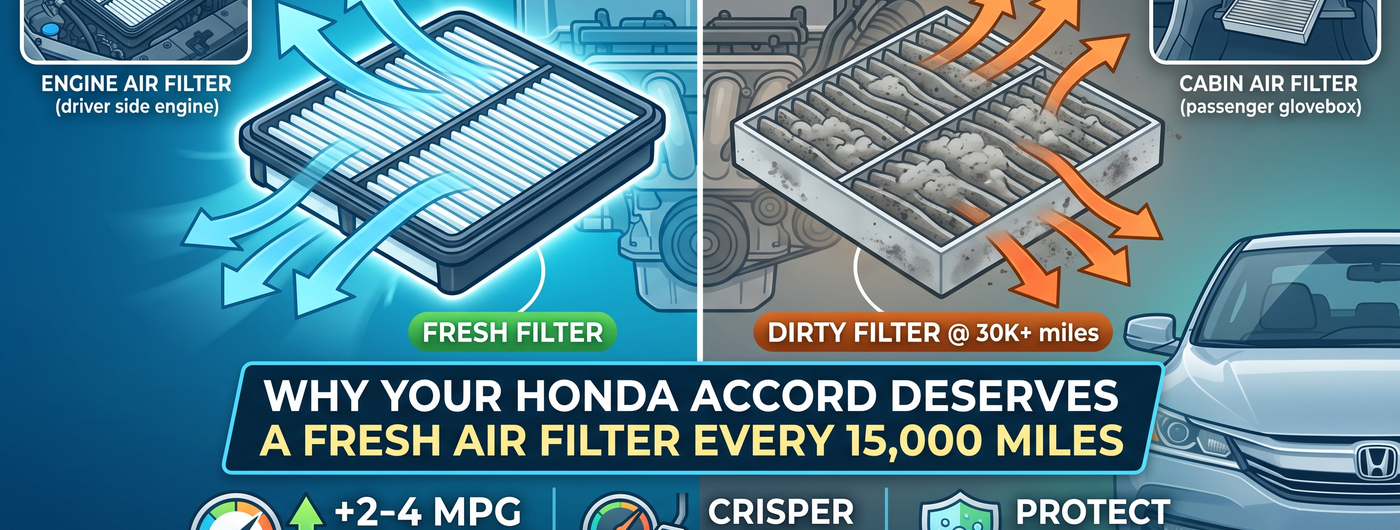 Honda Accord 2.4L Cabin & Engine Air Filter Replacement Guide: CA10467 vs OEM 17220-R40-A00 — Save $80 in 15 Minutes