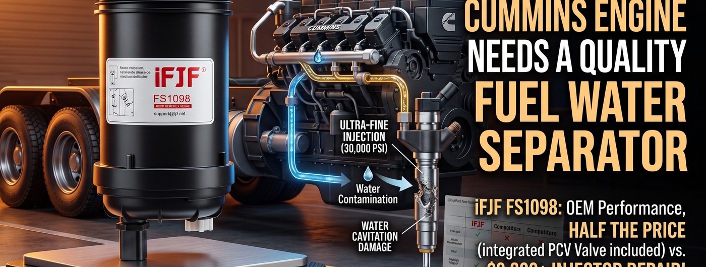 FS1098 Fuel Water Separator Install Guide for Cummins B6.7 & ISL8.9 — Torque Specs, Cross-Reference & DIY Steps