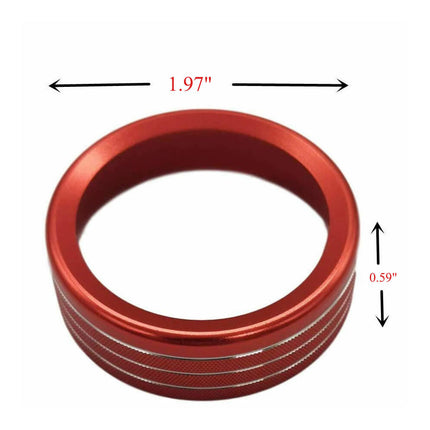 iFJF 6pcs Red AC Switch Audio Knob Ring Button Cover Trim Kit for F150 2016-2019