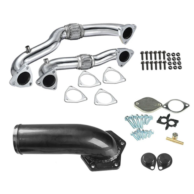 iFJF 2008-2010 6.4L Ford F250 F350 F450 F550 V8 Powerstork Diesel EGR Delete Plates Bypass Exhaust Up Pipes