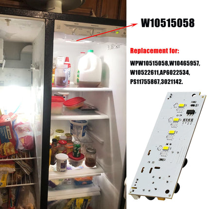 iFJF W10515058 Main LED Light Driver Designed for W10465957,W10522611,AP6022534 Long Lifespan Refrigerator Part,Easy to Install,No Plastic Cover