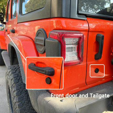 iFJF Magnetic Keyhole Covers for 2018-2023 Wrangler JL JT Door Lock Protection Covers Door Security Accessories (Black National Flag)