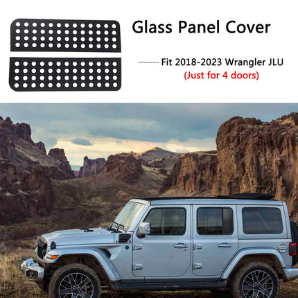 iFJF Rear Door Window Decals Aluminum Alloy Glass Panel Cover for 2018-2023 Wrangler JLU Gladiator JT （Porous）