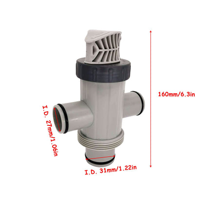 iFJF 11872 Dual Split Hose Plunger Valve Hose Connector Replacement Valve Part Compatible with Above Ground Pool and Electric Manual Pool Pump