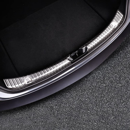iFJF Rear Trunk Sill Plate Interior and Exterior for Model 3 2017-2021 Cover Trim Protector Stainless Steel Silver