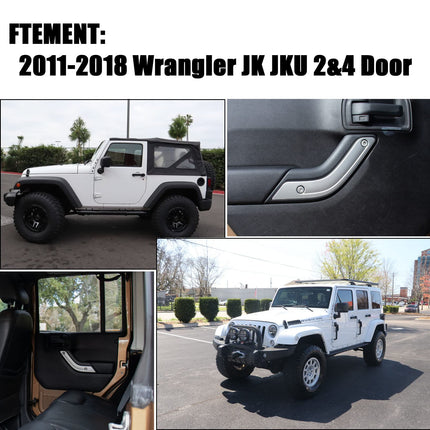 iFJF Interior Door Grab Handle Inserts Cover Door Handle Trim Cover for Wrangler JK JKU 2011-2018 2 Door and 4 Door 2Pcs