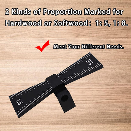 iFJF Dovetail Marker Wood Dovetail Tool Woodworking Hand Tool Precise Dovetail Guide with 1:5 1:8 (Black)