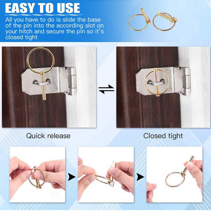 iFJF 20 pcs 1/5" x 1-3/5" Pin Clips Lynch Pin Disconnect Snap Pin for Farm Tractors Trailers Trucks Mowers Boat Kayak