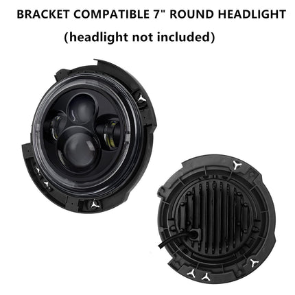 iFJF 7 inch Headlight Mount Retaining Bracket Ring with 3 Plastic Studs Replacement for Wrangler JK JKU 2007-2018