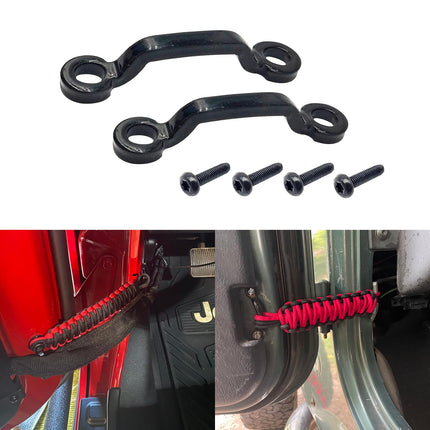 iFJF Door Limit Strap Footman Loops for Wrangler JK JL JT Fixed Limit Strap Easy to Install with Screws (1 Pair)