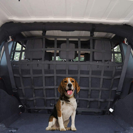 iFJF Vehicle Rear Seat Isolation Barrier Net Back Pet Dog Seat Divider for 2007-2021 Wrangler JK JL Unlimited for Pet Dog Safe Drive