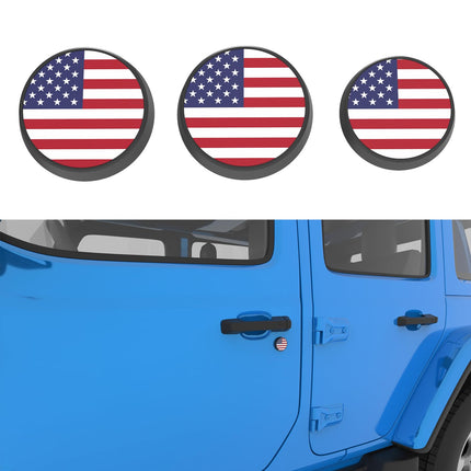 iFJF Magnetic Keyhole Covers for 2018-2023 Wrangler JL JT Door Lock Protection Covers Door Security Accessories (Colored National Flag)