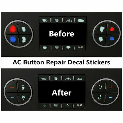 iFJF AC Dash Button Repair Kit Dual Climate Control Decal Stickers For GM SUV Trucks