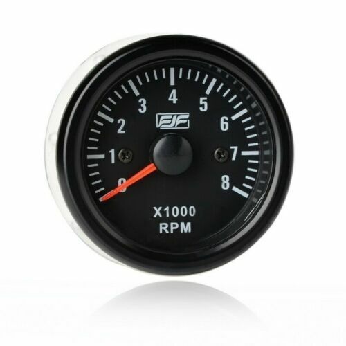 iFJF Universal 2" 52mm Electrical Tachometer Gauge for 0-8(x1000) RPM LED Display