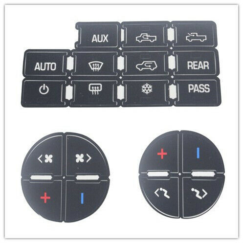 iFJF AC Dash Button Repair Kit Dual Climate Control Decal Stickers For GM SUV Trucks