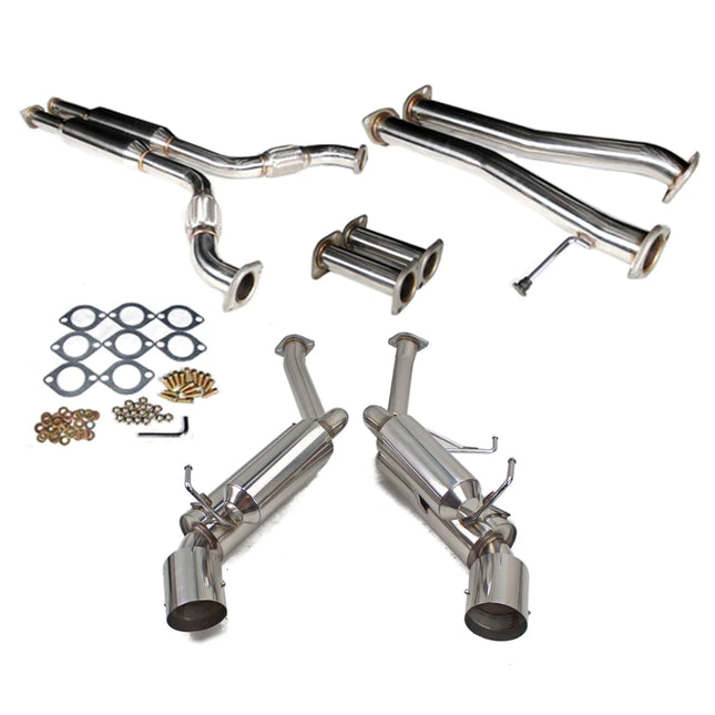 iFJF Nissan 350Z (03-08) G35 Coupe RWD (03-06) Y-Pipe Polished Catback w/ 4.5" Tips Rev9 Exhaust