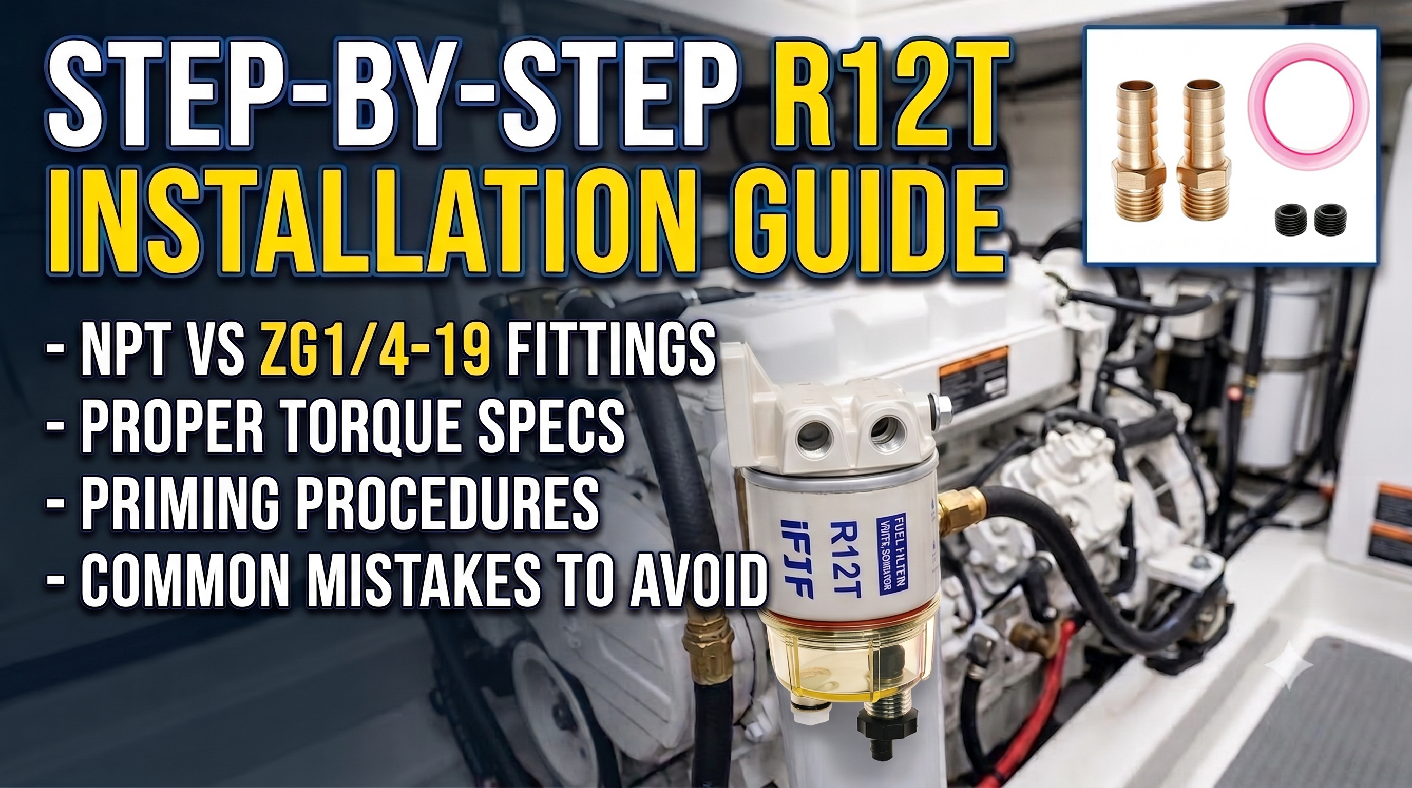 R12T Marine Fuel Filter Installation Guide: NPT & ZG1/4-19 Fittings, Torque Specs, and Pro Tips