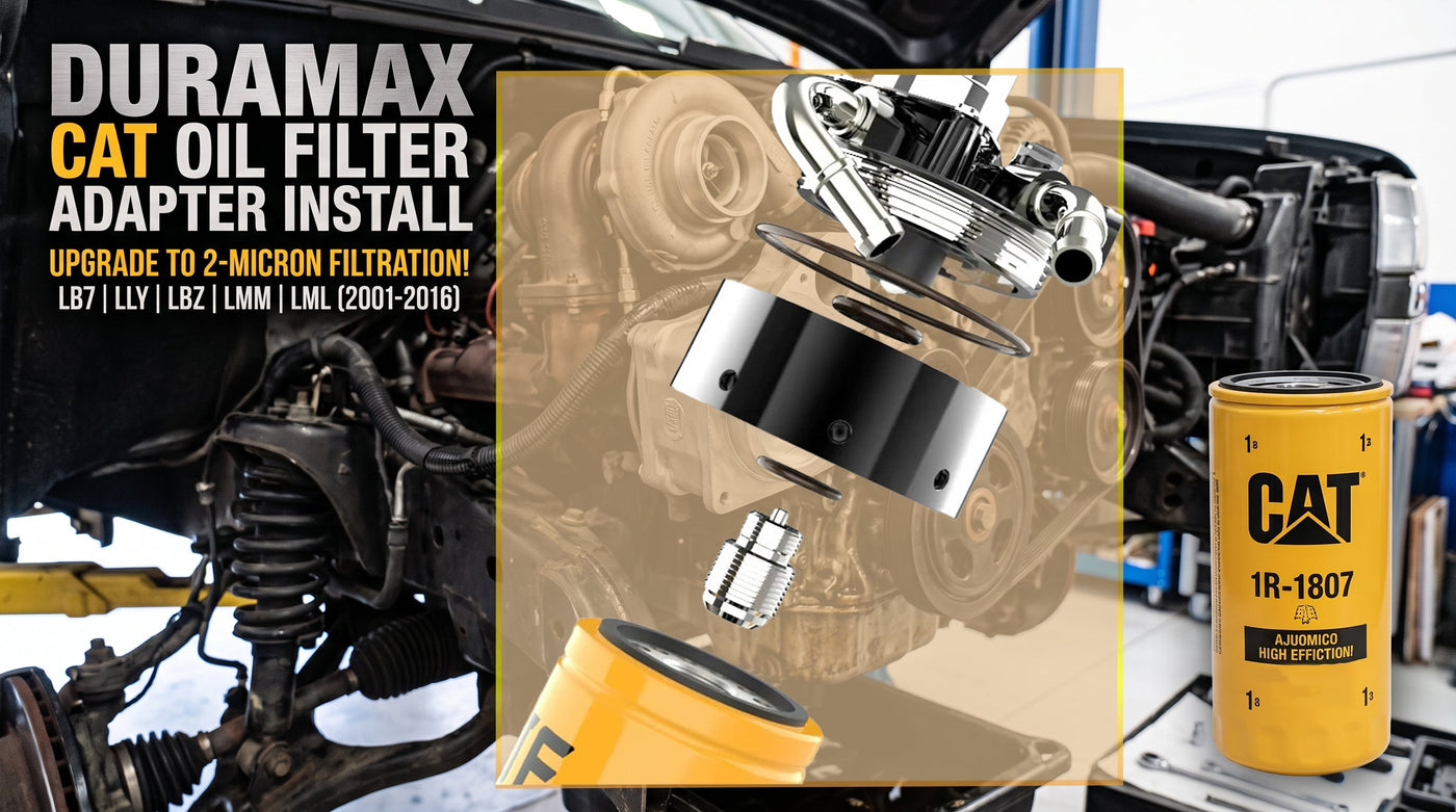 Duramax CAT Oil Filter Adapter Install: Why the 7791 13/16"-16 to 1-1/8"-16 Thread Adapter Is Worth It