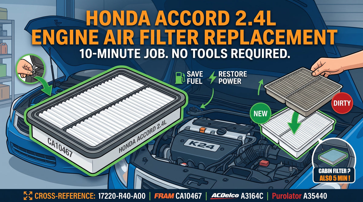 How to Replace Your Honda Accord 2.4L Engine Air Filter — 10-Minute Job, No Tools Required