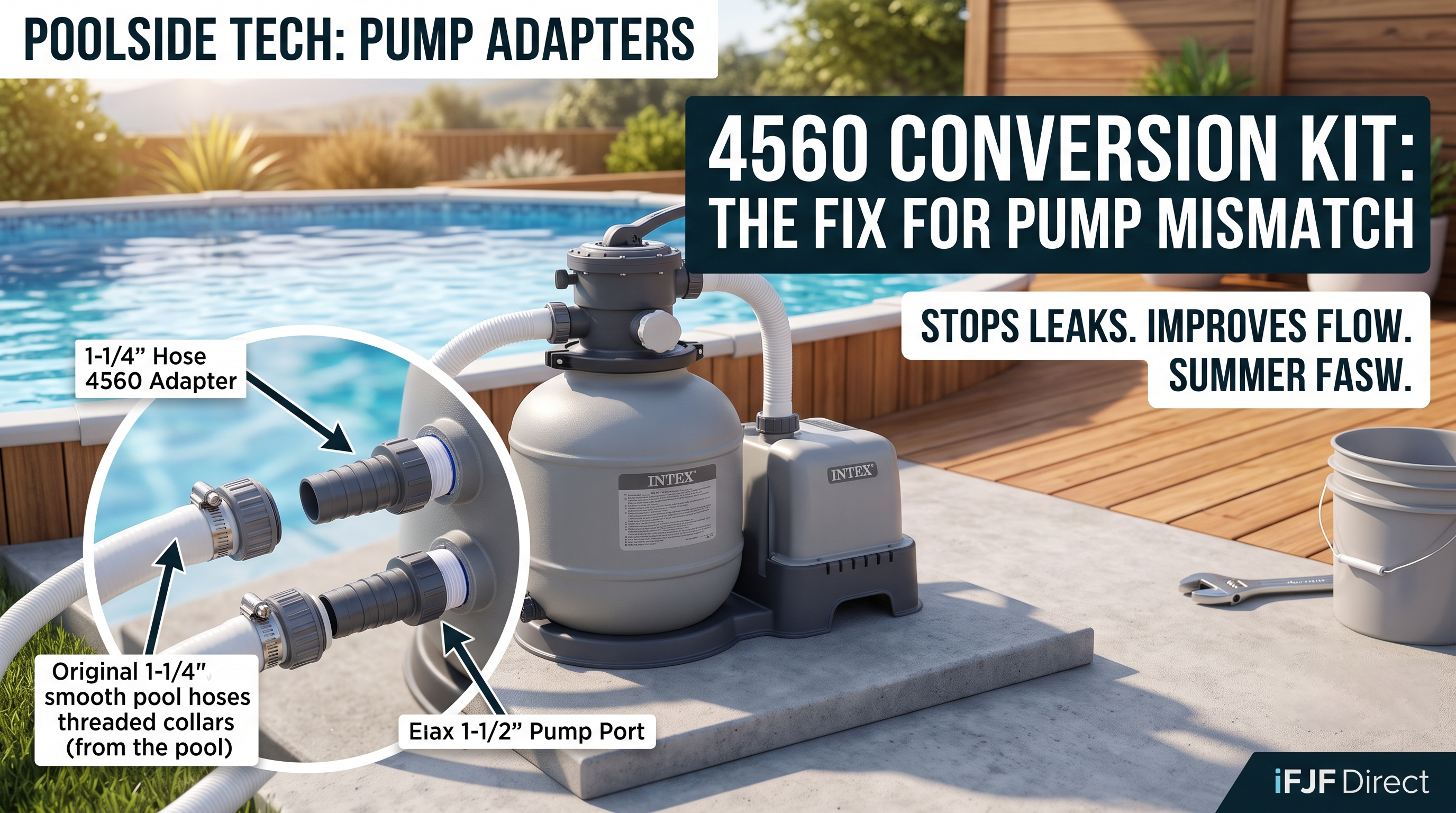 How to Convert Your Intex & Bestway Pool Hoses from 1-1/4" to 1-1/2": 4560 Kit Install in 20 Minutes