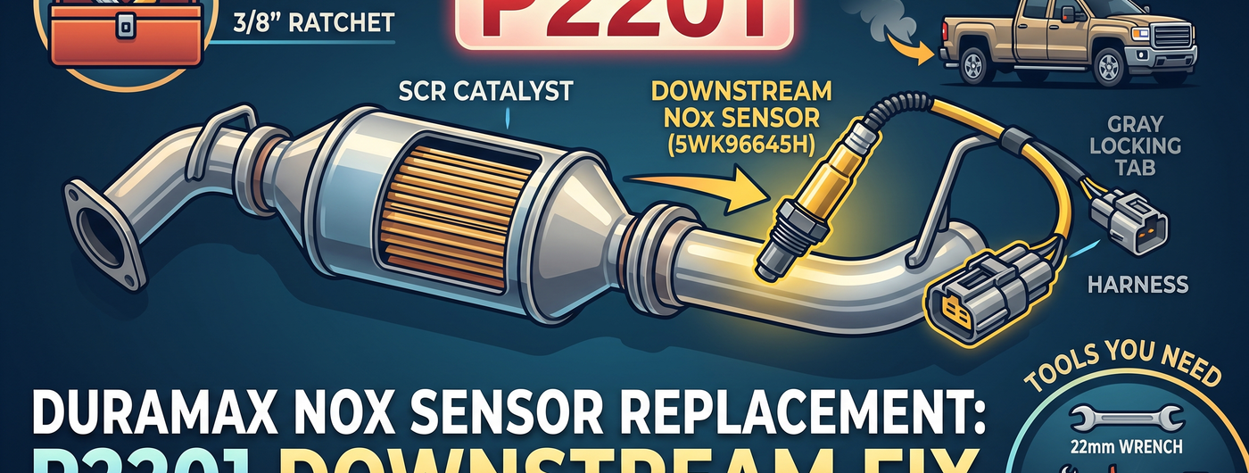 Duramax NOx Sensor Replacement: 5WK96645H Downstream Sensor Fix — Fault Codes, Diagnosis & Install