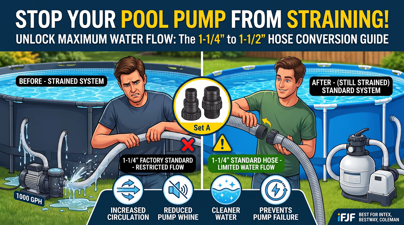 How to Convert 1-1/4" to 1-1/2" Pool Filter Hoses: 4560 Kit Installation for Intex & Bestway