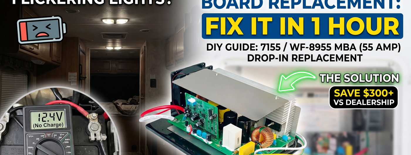 WFCO WF-8955 MBA RV Converter Board Replacement: Fix Dead Batteries and Flickering Lights in an Hour