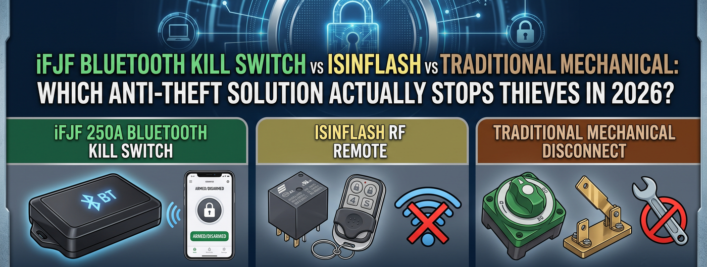 iFJF Bluetooth Kill Switch vs ISINFLASH vs Traditional Mechanical: Which Anti-Theft Solution Actually Stops Thieves in 2026?