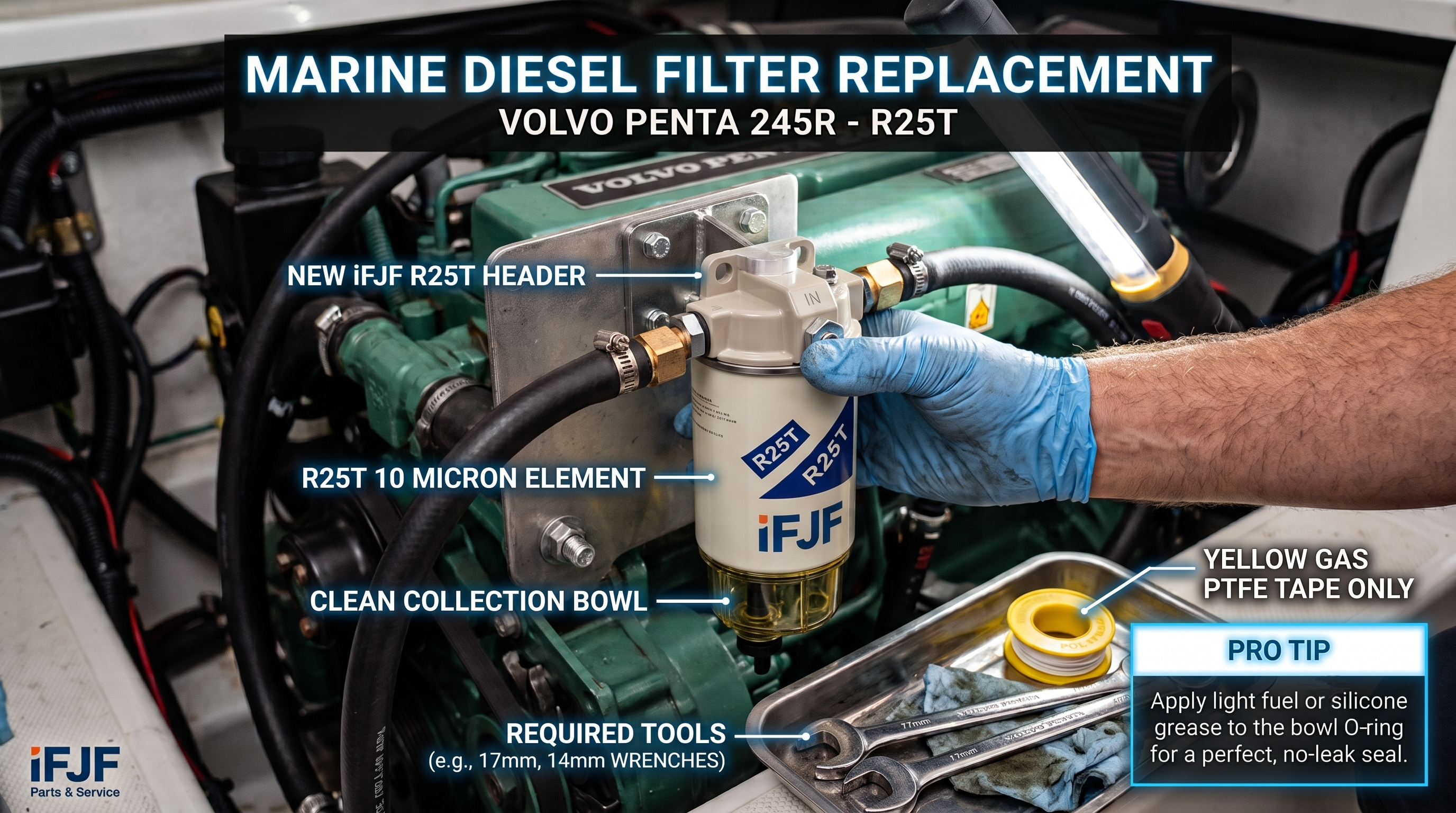 245R Diesel Fuel Water Separator Replacement: R25T WK940/38X Swap in Under an Hour