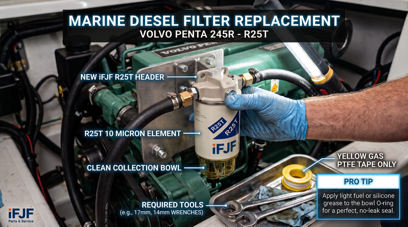 245R Diesel Fuel Water Separator Replacement: R25T WK940/38X Swap in Under an Hour