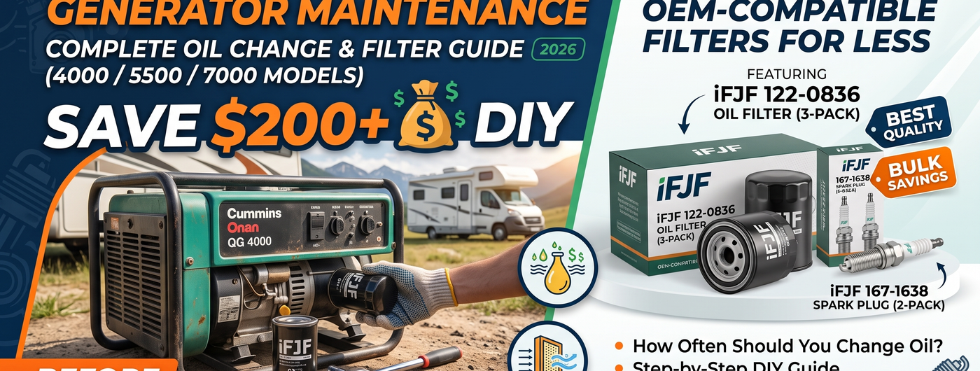 Cummins Onan RV Generator Maintenance: Complete Oil Change & Filter Guide (4000/5500/7000) — Save $200+ DIY