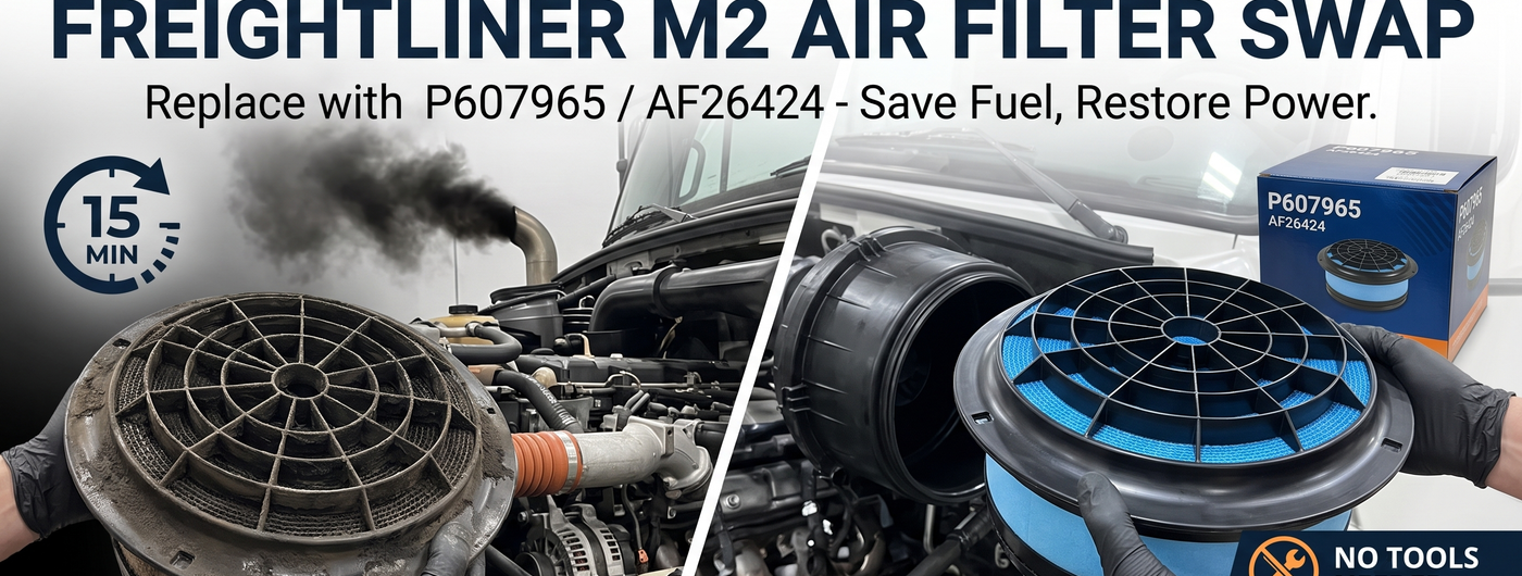 Freightliner M2 Air Filter Swap: P607965 AF26424 Replacement — 15 Minutes, No Tools That Aren't Already In Your Truck