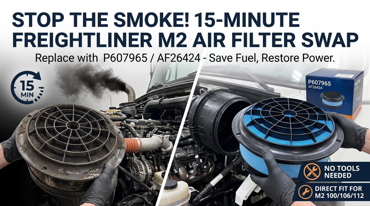 Freightliner M2 Air Filter Swap: P607965 AF26424 Replacement — 15 Minutes, No Tools That Aren't Already In Your Truck