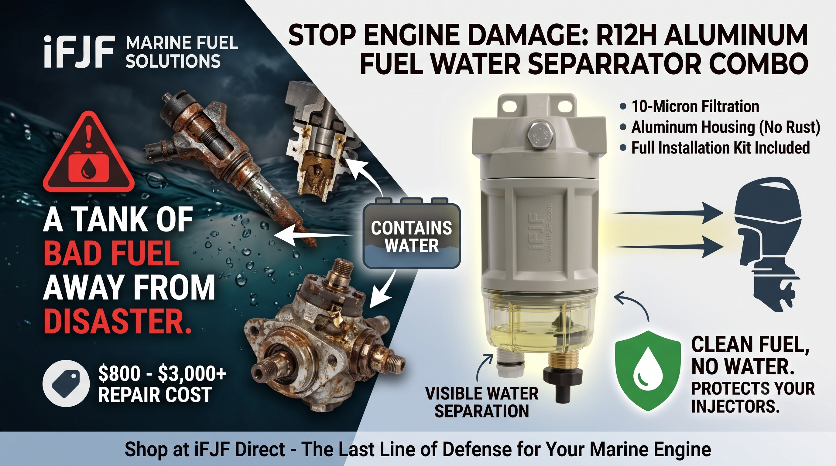Marine Fuel Water Separator Buying Guide: R12H Aluminum vs Racor S3240 — Complete Comparison & Install Tips