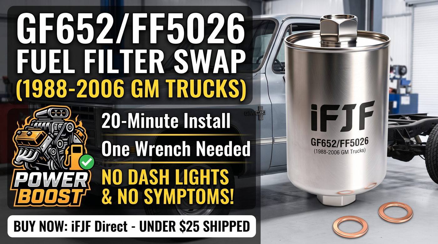 GF652/FF5026 Fuel Filter Swap on 1988-2006 GM Trucks: 20 Minutes, One Wrench, No Dashboard Lights