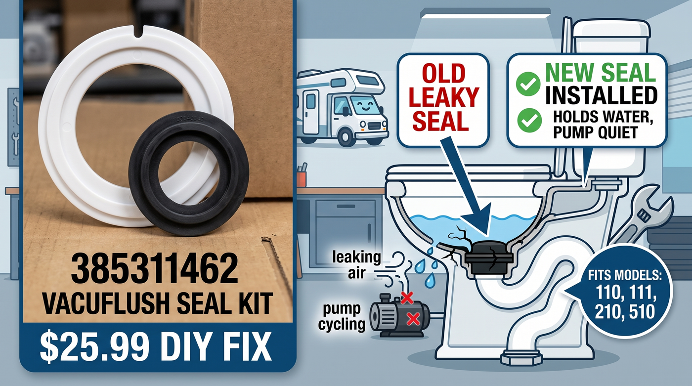 RV VacuFlush Toilet Bowl Seal Replacement: Fix That Leak and Stop the Constant Pump Cycling