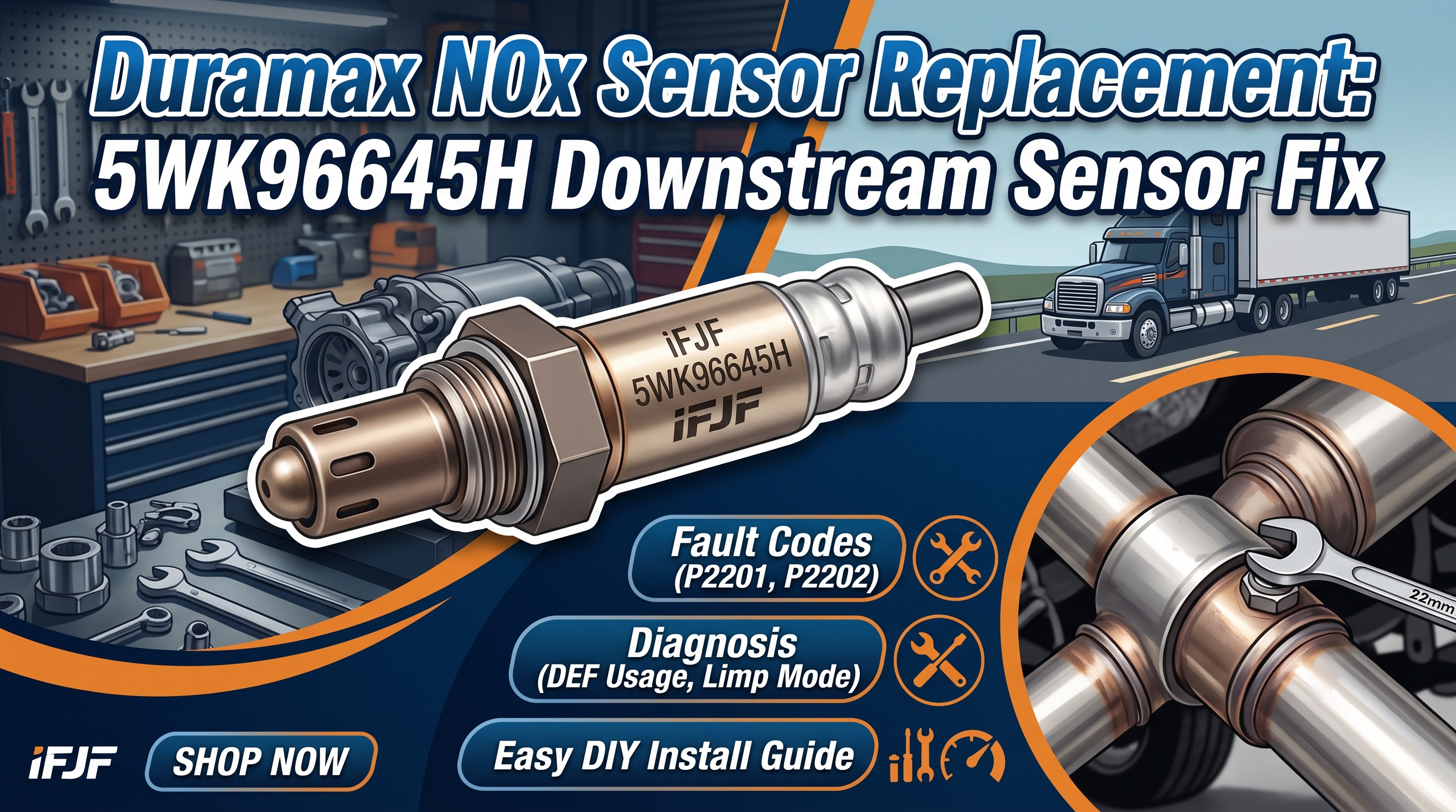 Duramax NOx Sensor Replacement: 5WK96645H Downstream Sensor Fix — Fault Codes, Diagnosis & Install