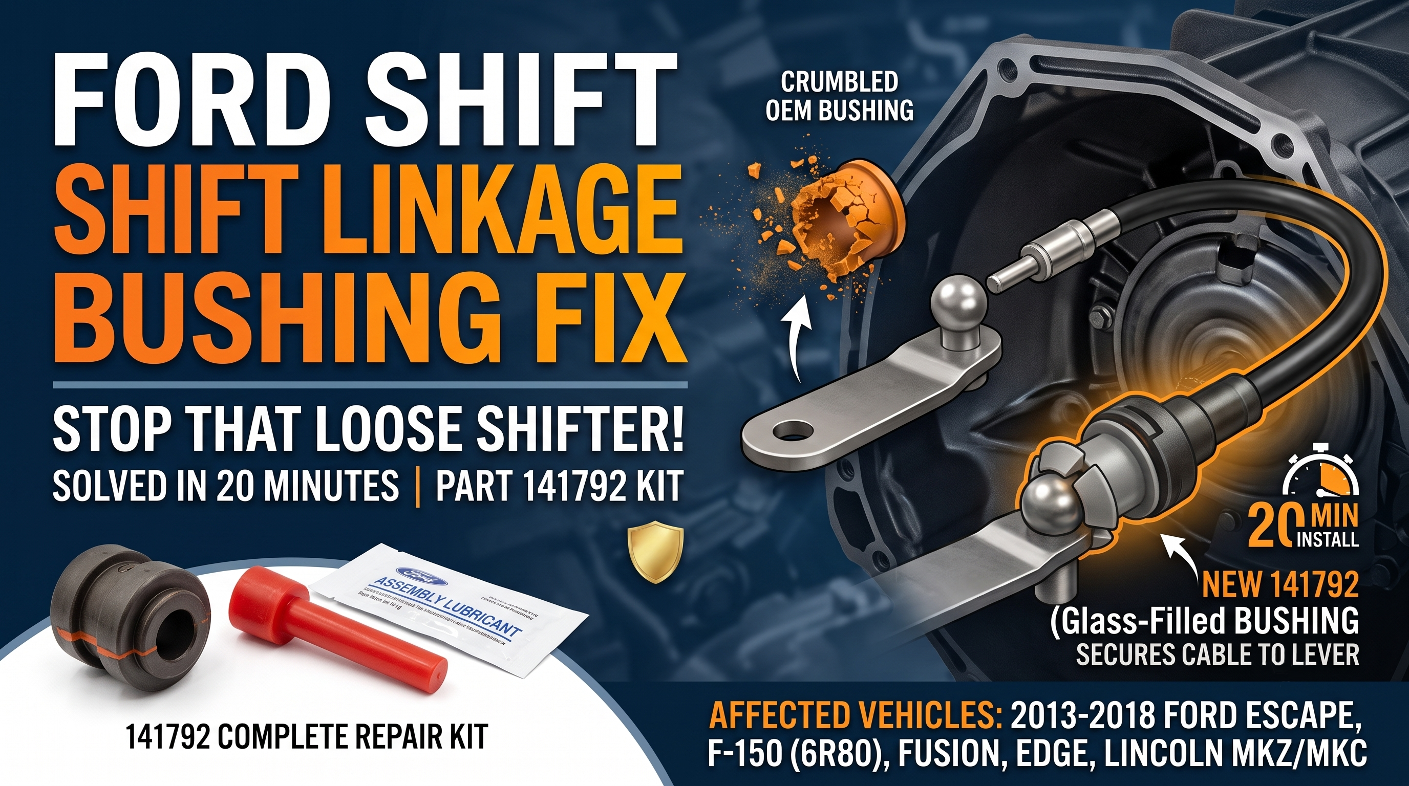 Ford Shift Linkage Bushing Fix: Why Your Shifter Feels Loose & How the 141792 Kit Solves It in 20 Minutes