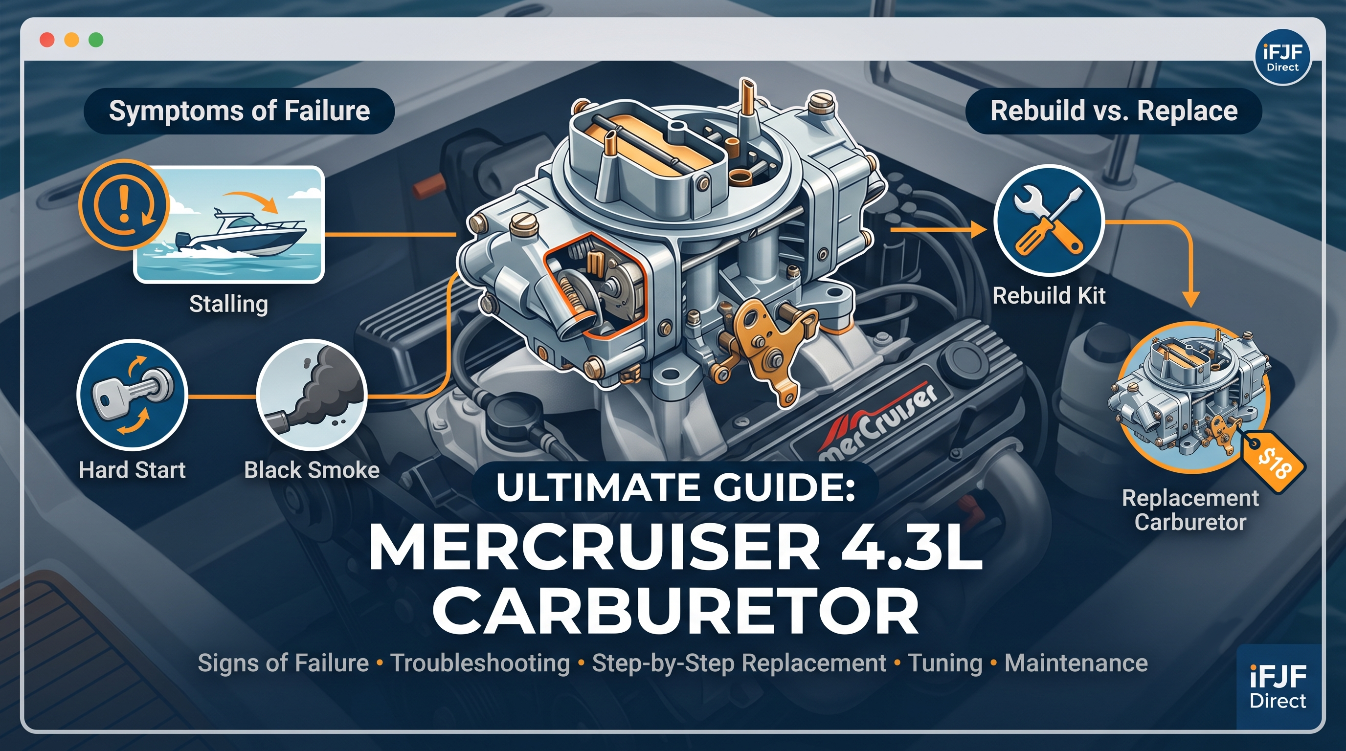 Mercruiser 4.3L V6 Marine Carburetor Replacement Guide: 3310-807764A1 Electric Choke Install & Tuning