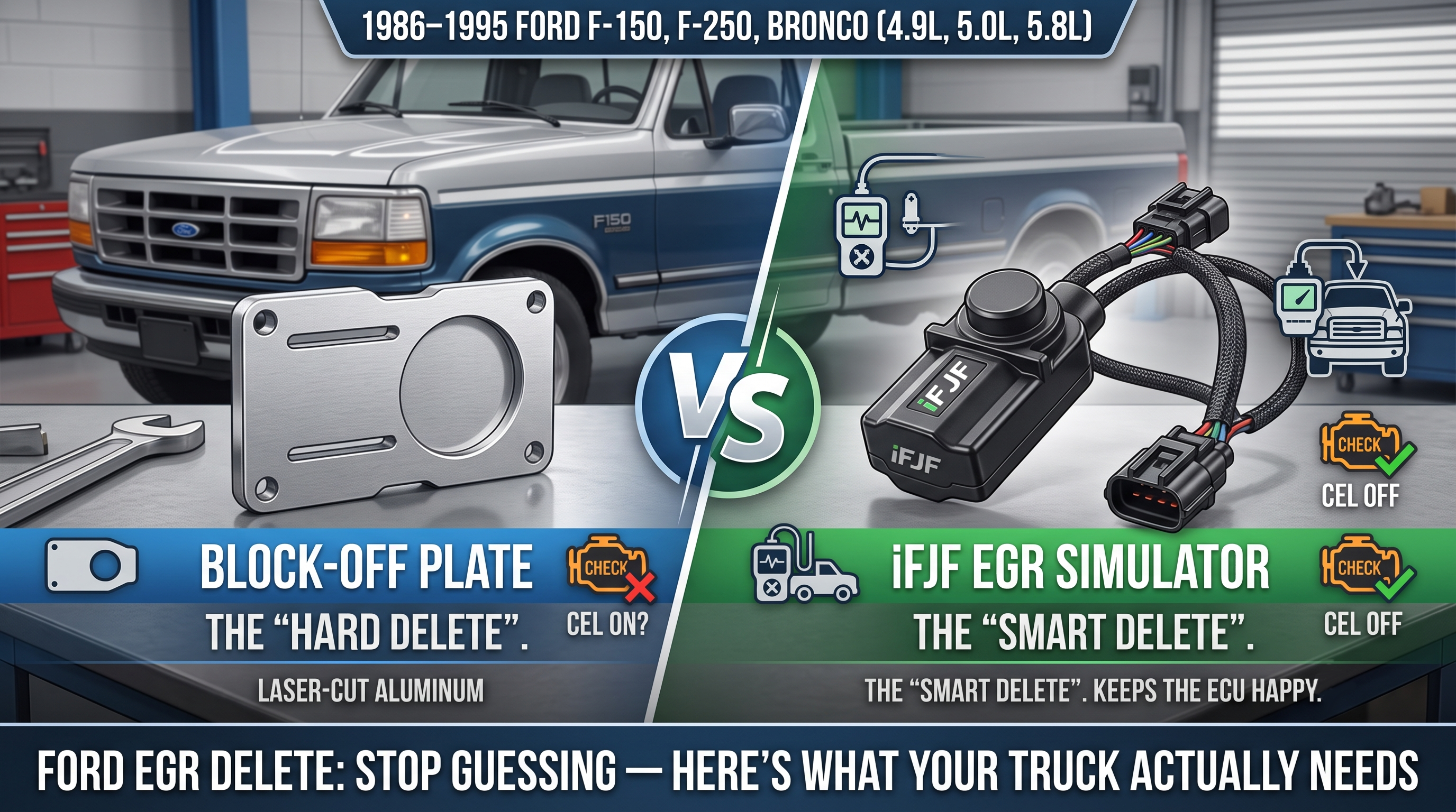 iFJF EGR Simulator Eliminator vs Block-Off Plate: Which One Does Your Ford Actually Need?