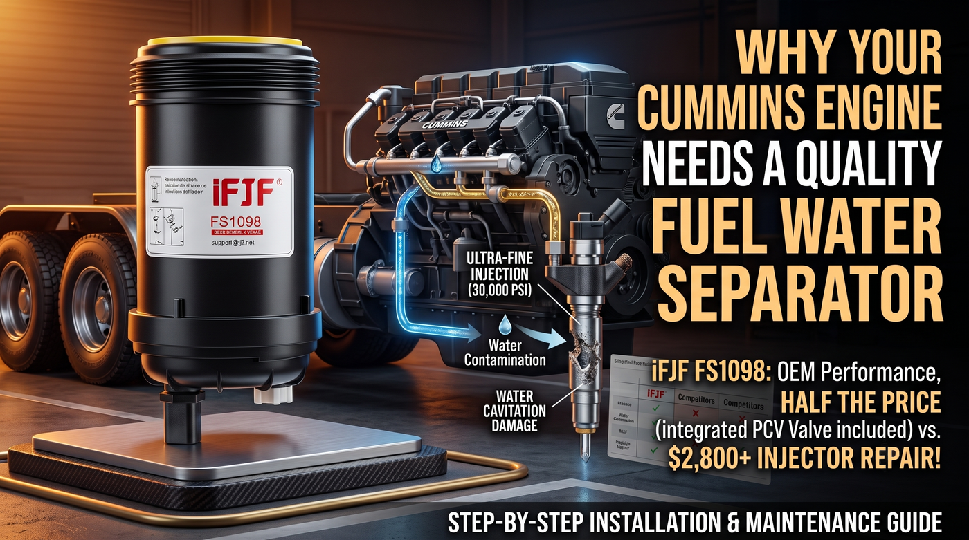 FS1098 Fuel Water Separator Install Guide for Cummins B6.7 & ISL8.9 — Torque Specs, Cross-Reference & DIY Steps