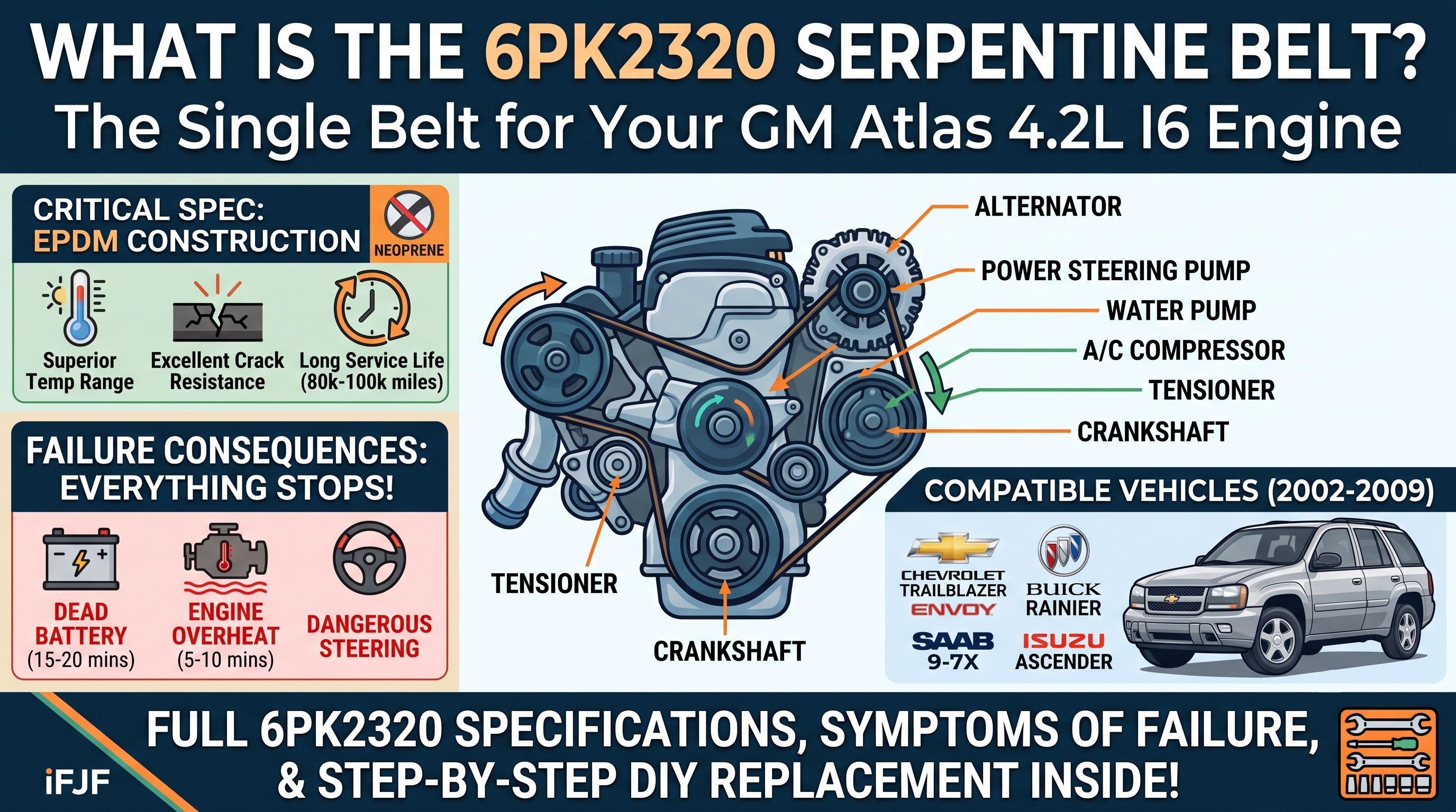 GM 4.2L Atlas Serpentine Belt Replacement: 6PK2320 DIY Guide for Trailblazer, Envoy & Rainier