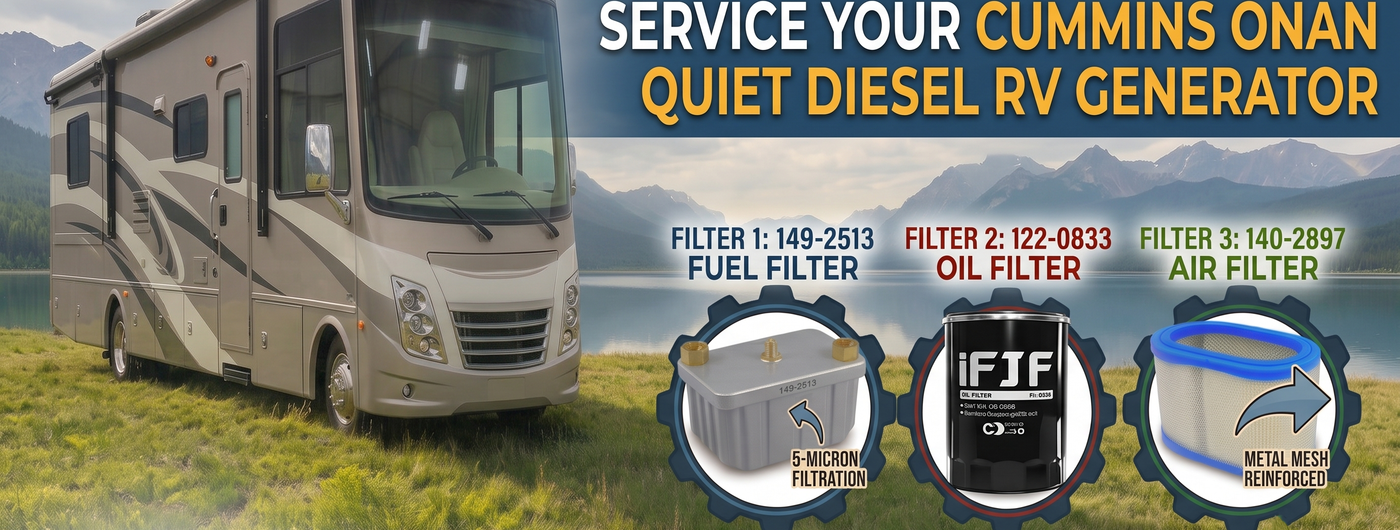 Cummins Onan Quiet Diesel RV Generator Filter Change: Complete DIY Maintenance Guide (149-2513, 122-0833, 140-2897)