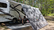 RV Awning Sun Shade Review: iFJF 9'x7' Black Mesh Screen — 5-Minute Install, Instant Privacy & UV Protection