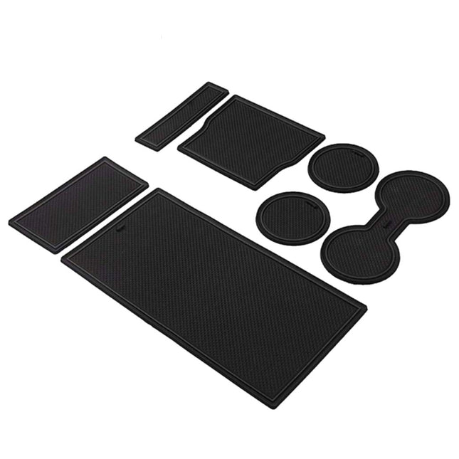 iFJF Center Console Mats Cup Holder Liner for 2017-2019 Tesla Model 3 Accessories 7PC