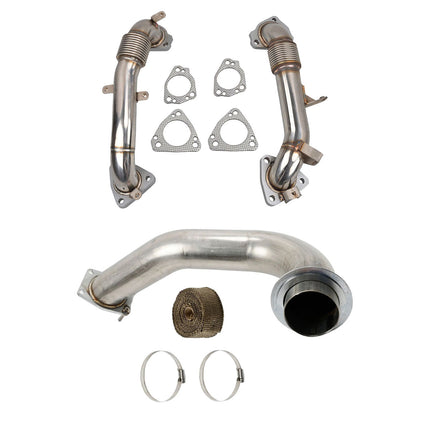 iFJF 2017-2023 6.6L Chevy L5P Duramax Sierra/Silverado 3.5'' Downpipe & 3.5" High Flow Exhaust Up Pipes