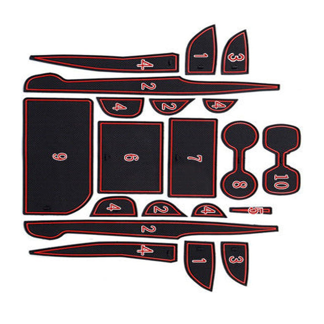 iFJF Door Liner Accessories Red For Toyota Camry Custom 2018-2019 Fit Cup Holder